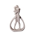 thumbnail image 3 of Estatua de abrazo de amantes Esculturas de arte moderno Figura de pareja de escritorio Pareja abstracta Color arenisca, 3 of 9