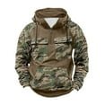 thumbnail image 2 of Zedker Men's Quarter Zip Performance Hunting Hoodie Cargo Hoodies for Men with Pocket Khaki L, 2 of 3