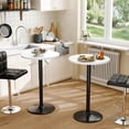 thumbnail image 2 of HOWEN Bistro Pub Table Height Adjustable Round Bar Table 27.4-36 Inches, 360°Swivel Cocktail Table for Dining Room, Party, Café(2, White-Black), 2 of 8