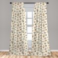 thumbnail image 5 of Ambesonne Tea Party Curtains, Vintage Floral Cups, Pair of 28"x63", Multicolor, 5 of 5