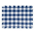 thumbnail image 3 of Design Imports CAMZ37570 Ensemble de 6 Napperons Lourds à Carreaux avec Franges 13 x 19 Po. Marine, 3 of 6