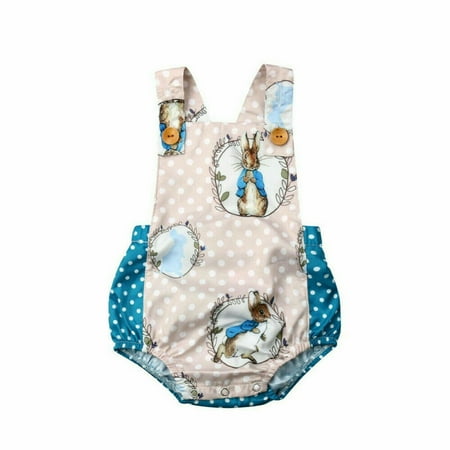 

Newborn Baby Girl Boy Easter Rabbit Romper Bodysuit Outfit Set Sunsuit
