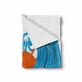 thumbnail image 2 of Summer Soft Flannel Fleece Throw Blanket, Beach Theme Hot Vibes Surfing Sport Sea Ocean Waves Sun Image Poster, Cozy Plush for Indoor and Outdoor Use, 70" x 90", Sky Blue Orange, by Ambesonne, 2 of 6
