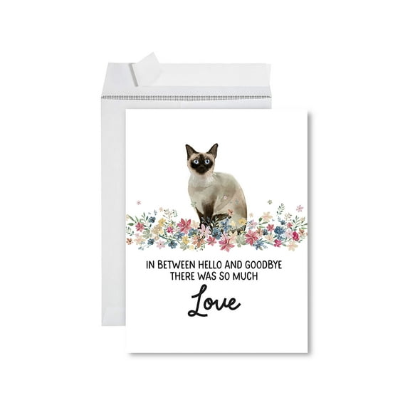 Koyal Wholesale Jumbo Pet Sympathy Card with Envelope, Siamese Cat Loss Of Pets, Cat Grief Bereavement Card 1-Pk