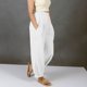 thumbnail image 3 of Pantalones de Cintura Elástica para Mujeres de Cintura Alta Color Sólido con Bolsillos, Pantalones de Longitud Completa Casual para Todas las Estaciones, 3 of 6
