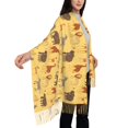 thumbnail image 5 of Cauagu Cute Animals Print Women Wrap Shawl tassels Scarves Retro Scarf 77.6"X28.3", 5 of 8