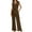 Brown, variant on ZZwxWA Womens Jumpsuit Womens Fashion Summer Solid Casual V Neck Sleeveless Belted High Waist Long Pants Rompers Jumpsuits for Women Casual Tax Free Weekend