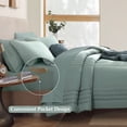 thumbnail image 5 of Amberspace 7-Piece Bed in a Bag Comforter Set with Sheets,Sage Green,Queen, 5 of 9