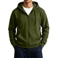 thumbnail image 2 of Men's Hoodies Zip Up Hooded Sweatshirts with Pockets | Sweatshirts;Fall Clothes Outfits;Full Zip Up Hoodie;Long Sleeve Winter Jackets;Relaxed Fit Coat, L, 2 of 7