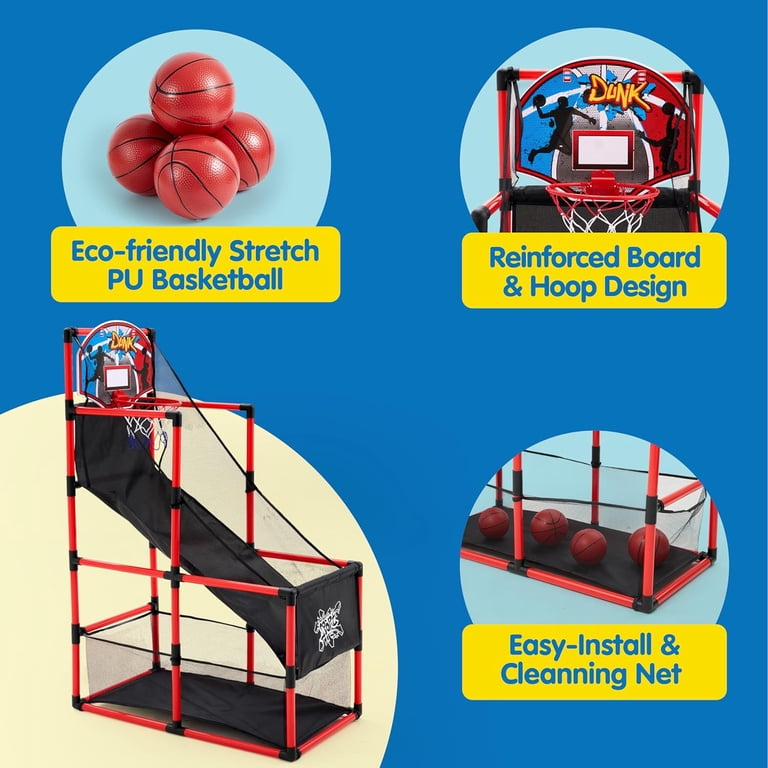 Charmofun Panier de Basket pour Enfants 6 Ans, Hauteur Réglable 105-183 cm, 2 en 1 Basket et Charmofun Panier de Basket pour Enfants 6 Ans, Hauteur Réglable 105-183 cm, 2 en 1 Basket et