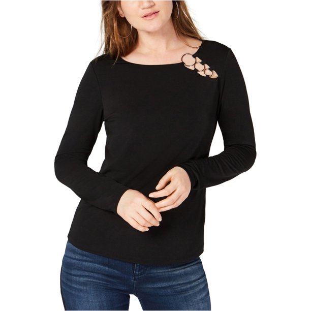 INC Womens Triple Ring Pullover Blusa, Negro, XX-Large I-N-C Pull-over