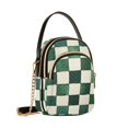 thumbnail image 7 of FORMRS Crossbody Bag for Women Quilted Travel Shoulder Cell Phone Purse with Chain Strap Handbag, Green and White Plaid Pattern, 7 of 7