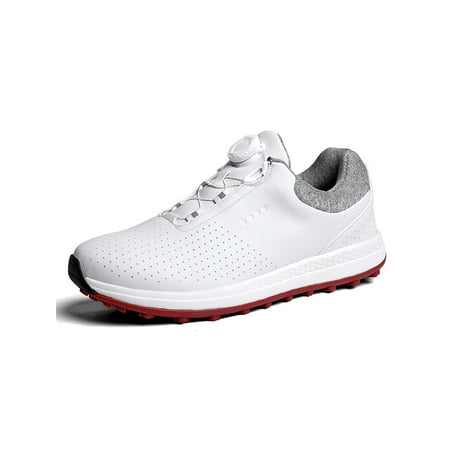 

Wazshop Men s Golf Shoes Professional Walking Spikeless Sneakers Lightweight Breathable Trainers Mens Non-slip Casual White 10.5