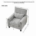 thumbnail image 3 of Newest Modern Accent Chair with Arms,Comfy Upholstered Armchair for Living Room,Grey , White Striped Armchair with Nailhead Trim,For Living Room, Bedroom, Apartment,Office, 3 of 9