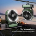 thumbnail image 4 of Socool Ventilador de camping con luz – Ventilador de batería recargable de 20000 mAh, tiempo de funcionamiento máximo de 112 horas, 9 velocidades, pantalla digital, temporizador, oscilación automática, 4 of 5