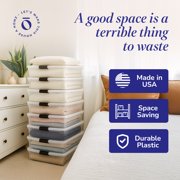 Homz 56 Quart Underbed Clear Plastic Latching Storage Container, 8 Pack
