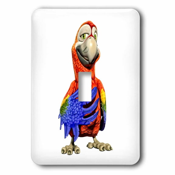 3dRose, Scarlet Macaw Cartoon Parrot Aww Shucks, single toggle switch