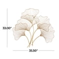 thumbnail image 4 of CosmoLiving by Cosmopolitan Gold Metal Wire Ginkgo Leaf Floral Wall Decor, 4 of 13