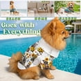 thumbnail image 2 of Raccoon Sunflower Hawaiian Shirt, Cute Raccoon Floral Pattern Button Down Shirt for Adults or Dogs, Cuban Collar, Short Sleeve Polyester Summer Beach Shirt, 2 of 8