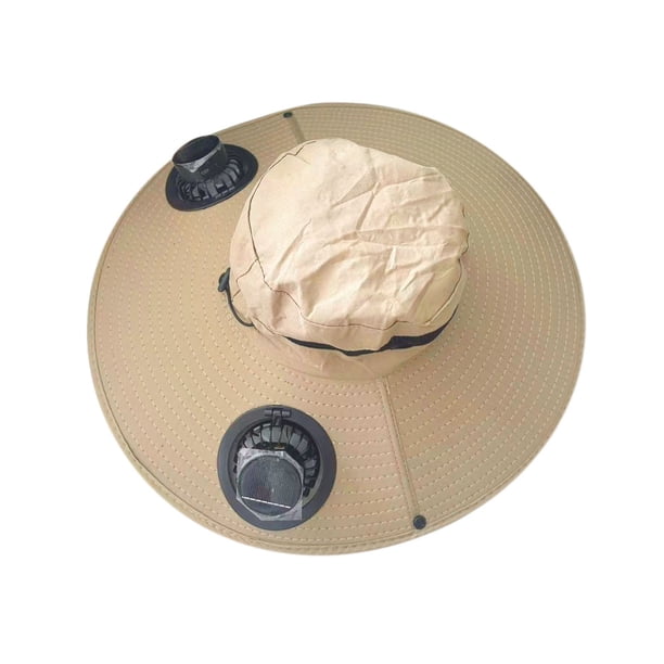 Sombrero de Sol Sombrero de Pescador de Verano Sombrero de Ventilador Dedicado de Carga de Usb Solar Sombrero de Ventilador de Carga de Viento Fuerte de los Hombres