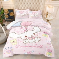 3 Piece Cinnamoroll Bedding Set Full Size Pink Pillowcases Comforter Set NEW