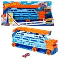 thumbnail image 7 of Hot Wheels City Speed Drop Transport Hauler with 1 Toy Car, Stores 20+ 1:64 Scale Vehicles, 7 of 7