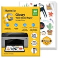 thumbnail image 1 of Vinyl Sticker Paper, Glossy Printable Sticker Paper for Inkjet Printer, Quick Drying, Water Resistant, Scratch Resistant, Sticks to Most Surfaces, 8.5 x 11 Inches, 40 Sheets, 1 of 6