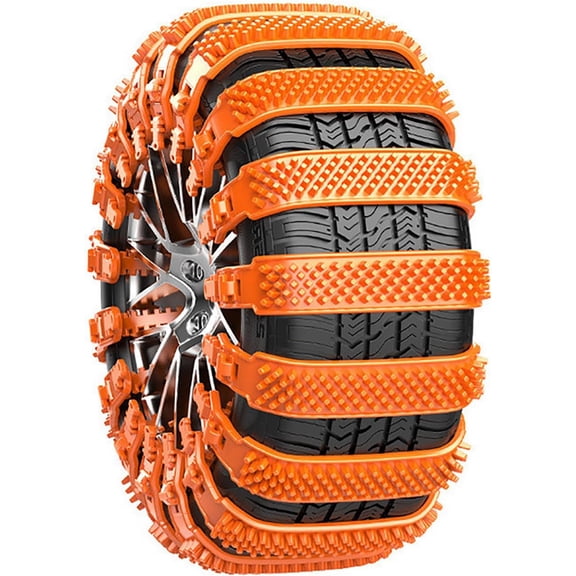Car Snow Chains for Toyota Prius V Hybrid 2023 2024,Universal Adjustable Emergency Snow Tire Chains,Portable Easy to Mount Traction,A/Orange-6PCS