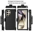 thumbnail image 4 of Ebizware for Samsung Galaxy S24 Ultra Phone Case, Shockproof Case with Holster Belt Clip Military Grade Heavy Duty Full Protection Kickstand Cover for Galaxy S24 Ultra - Black, 4 of 10