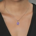 thumbnail image 5 of Gem Stone King 925 Sterling Silver Purple Amethyst Pendant Necklace for Women (2.61 Cttw, Gemstone Birthstone, Emerald Cut with 18 inch Silver Chain), 5 of 5