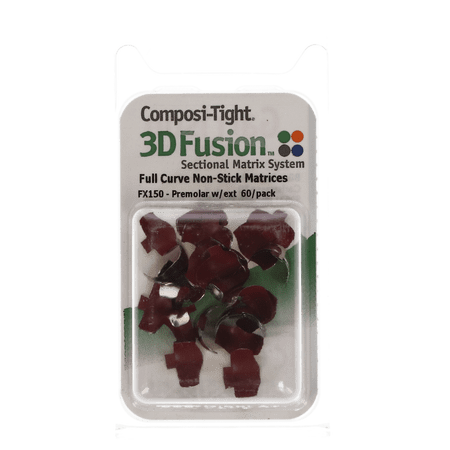 Garrison FX150 Composi-Tight 3D Fusion Full Curve Bicuspid Matrices with Extension Red