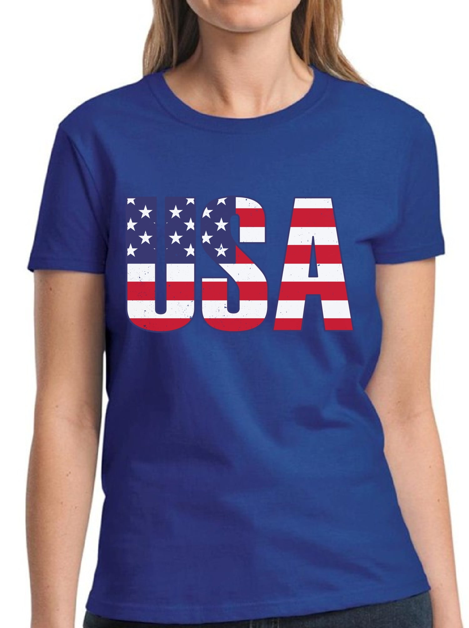 USA Shirts for Women - Patriotic Graphic Tees - American Flag 4th of ...