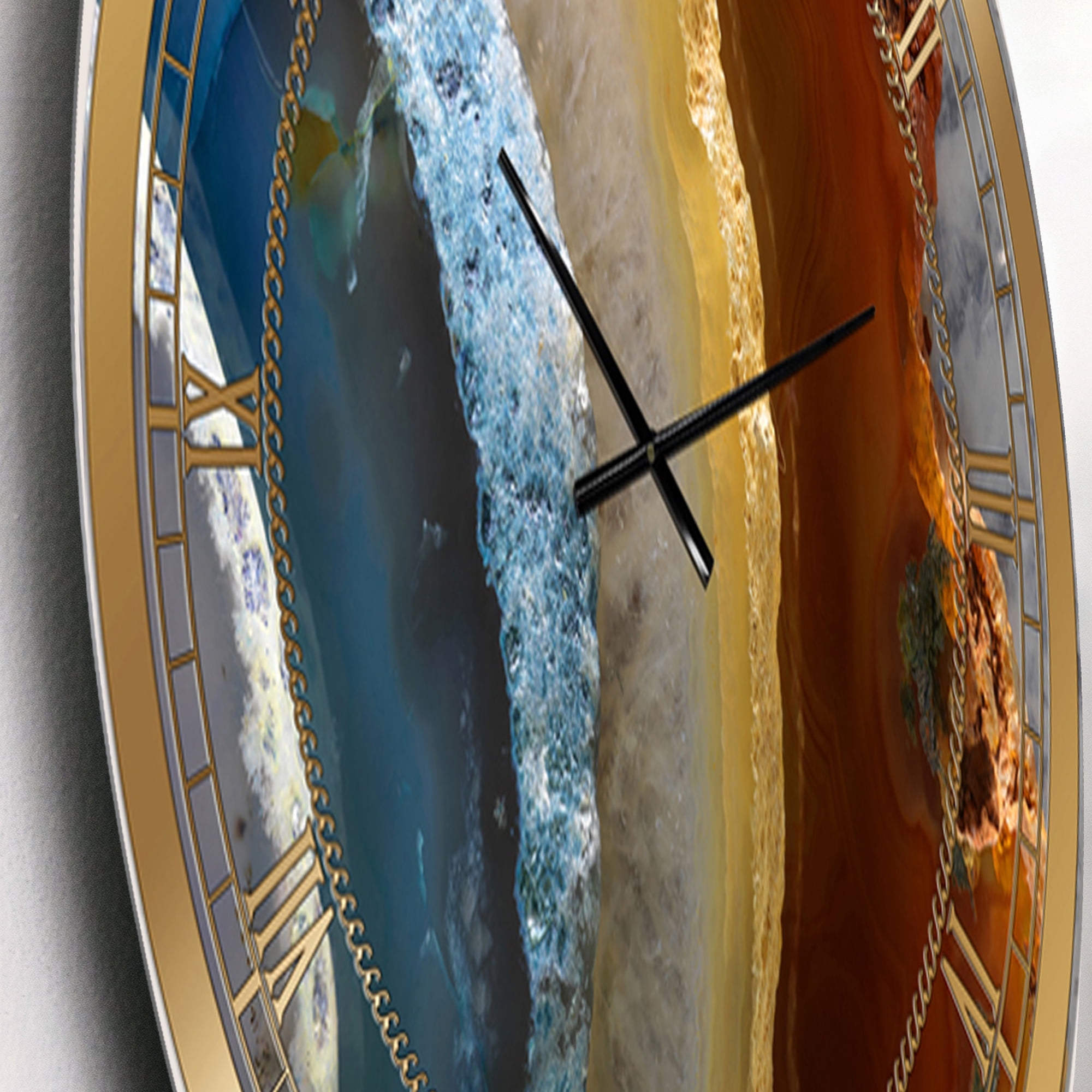 Designart 'Mineral Slice XV' Metal Wall Clock