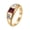 Gold Red, variant on Women's Stainless Steel Minimalist Blue White Zirconia Rings Inlay 3 Stone Wedding Statement Band Silver Size 6