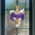 thumbnail image 4 of Easter Door Sign He is Risen Hanging Decor Religious Cross Sign Easter Wreaths for Front Door Outside Christian Flowers Hanging Hanger for Farmhouse Front Porch Wall Decor, 4 of 6