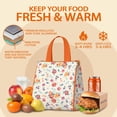 thumbnail image 5 of Pioneer Flower Floral Print Pattern Insulated Lunch Bag for Women & Adults,Large Portable Soft Cooler Lunch Bag,Thermal Food Storage Tote with Pearl Cotton,8.66L,8.75x5.75x9.5 Inch, 5 of 6