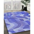 thumbnail image 3 of Ahgly Company Machine Washable Indoor Square Transitional Purple Mimosa Purple Area Rugs, 3' Square, 3 of 7