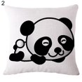 thumbnail image 2 of CNKOO Cartoon Panda Print Linen Square Pillow Case Cushion Throw Cover Home Sofa Decor, 2 of 7