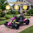 thumbnail image 3 of VIBESPARK Drift Go Kart, 24V 10AH Electric Go Kart for Kids Ages 6-14, 360° Drift Mode, Ride On Car with Backrest & Adjustable Seat, 300W Dual Motors, Max Speed 7.5mph/h, Pink, 3 of 9