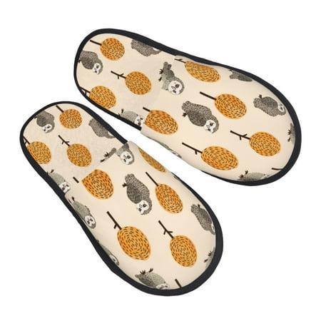 

House Slippers for Women Men - Tree Owl Prints Soft House Shoes Fuzzy Slippers Lightweight Slip-On Cozy House Slippers for Woman Indoor Outdoor