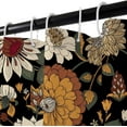thumbnail image 2 of Boho Floral Botanical Shower Curtain, Mid Century Morden Abstract Bohemian Flowers Tropical Leaves Bathroom Curtain, Waterproof Fabric Bathroom Accessories with Hooks, 72X72, 2 of 7