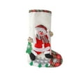 thumbnail image 2 of Holiday Stocking Plaid Personalized Snowman Pattern Christmas Decor For Fireplace Mantel Hanging Gift Bag, 2 of 5