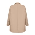 thumbnail image 4 of 2 Piece Sets for Women Women's Business Casual Blazer Set Oversized Open Front Suit Jacket with High Waist Elastic Pants for Office Formal Occasion Khaki L, 4 of 4