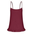 thumbnail image 4 of fatyb Womens Flowy Tank Tops Ruffle Hem Spaghetti Strap Camisole Lightweight Summer Beach Cami Shirts, 4 of 7