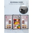 thumbnail image 3 of 3.2 Cu.ft Single Door Mini Fridge for Drinks, Partitioned Storage, 7 Level Temp Control, Black, 3 of 7