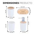 thumbnail image 2 of Accesorios de Baño 4 Piezas | Juego para Baño Moderno de Bambu | Juego de Accesorios de Plastico | Conjunto de 4 piezas para Baño, 2 of 5