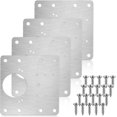 thumbnail image 3 of Placas de fijación de reparación de bisagras de 4 piezas, kit de reemplazo de reparación de bisagras de gabinete de tablero de acero inoxidable para puerta de armario de cocina, 3 of 5