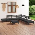 thumbnail image 1 of vidaXL 8 Piece Garden Lounge Set Solid Pinewood Black, 1 of 8