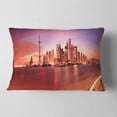 thumbnail image 2 of Designart Shanghai Skyline at Dawn Panorama - Cityscape Throw Pillow - 12x20, 2 of 5