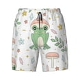 thumbnail image 4 of Lsque Mens Swim Trunks Frog and Mushrooms Pattern - Bathing Suit Compression Liner - Beach Swim Shorts Swimwear - (S-3XL) - Stretch Quick Dry -X-Large, 4 of 9